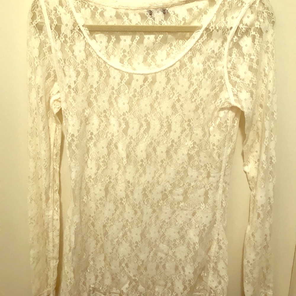 Lace long-sleeve top from Express NWOT